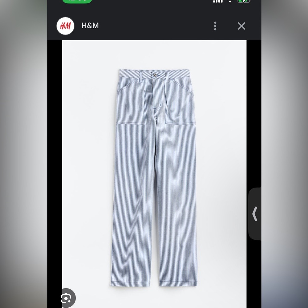 H&M blue and white striped pants